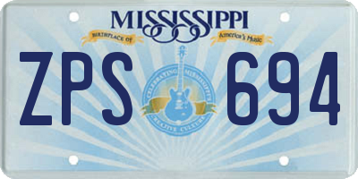 MS license plate ZPS694