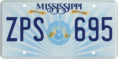 MS license plate ZPS695