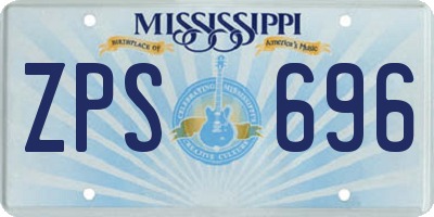 MS license plate ZPS696