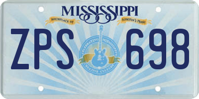 MS license plate ZPS698