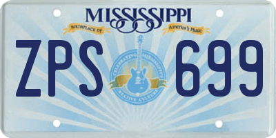 MS license plate ZPS699