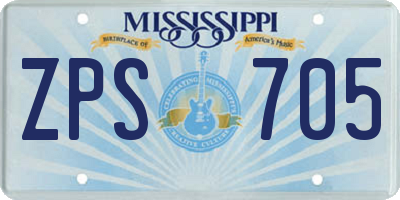 MS license plate ZPS705