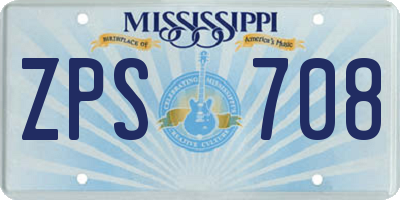 MS license plate ZPS708