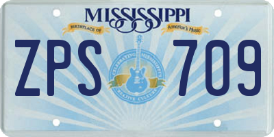 MS license plate ZPS709