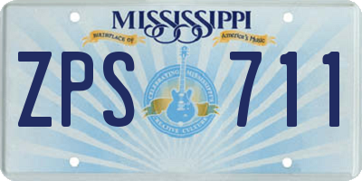 MS license plate ZPS711