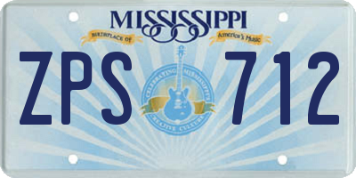MS license plate ZPS712