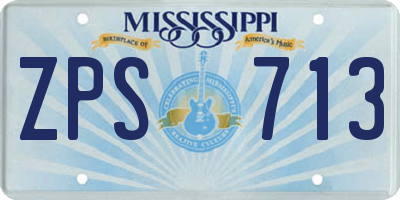 MS license plate ZPS713