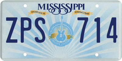 MS license plate ZPS714