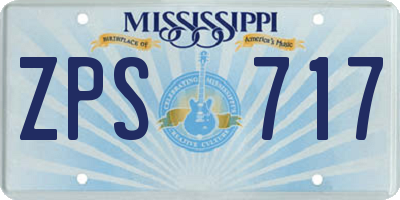 MS license plate ZPS717