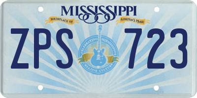 MS license plate ZPS723