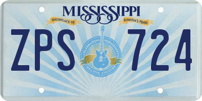 MS license plate ZPS724