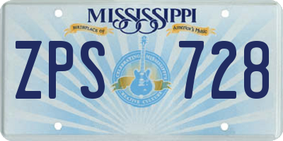 MS license plate ZPS728
