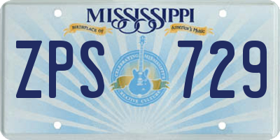 MS license plate ZPS729