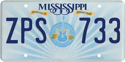MS license plate ZPS733