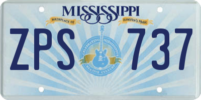 MS license plate ZPS737