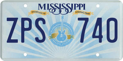 MS license plate ZPS740