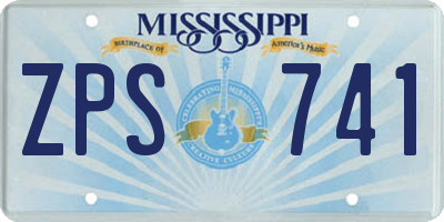 MS license plate ZPS741