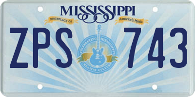 MS license plate ZPS743