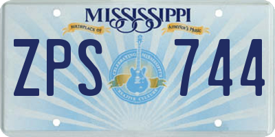 MS license plate ZPS744
