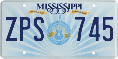 MS license plate ZPS745