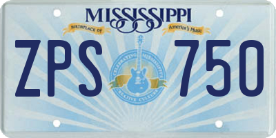 MS license plate ZPS750