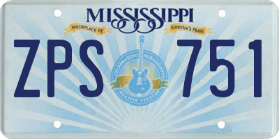 MS license plate ZPS751