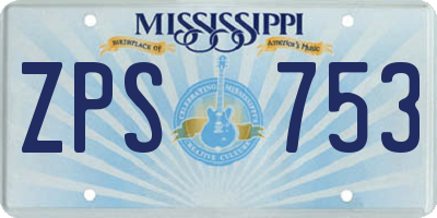 MS license plate ZPS753