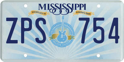 MS license plate ZPS754