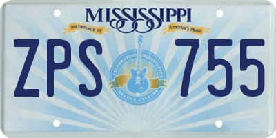 MS license plate ZPS755
