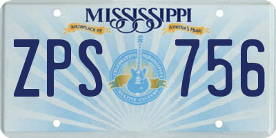 MS license plate ZPS756