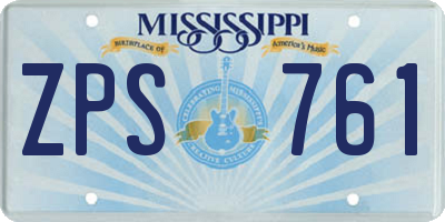 MS license plate ZPS761
