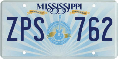 MS license plate ZPS762