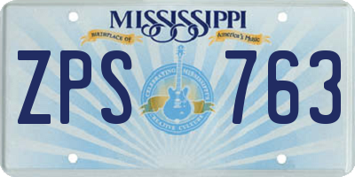 MS license plate ZPS763