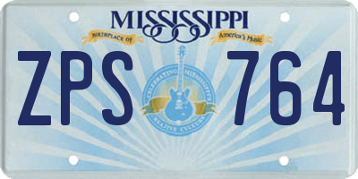MS license plate ZPS764