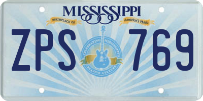 MS license plate ZPS769