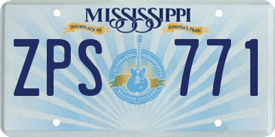 MS license plate ZPS771