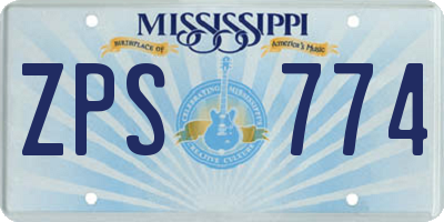 MS license plate ZPS774