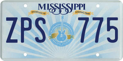 MS license plate ZPS775