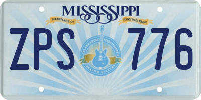 MS license plate ZPS776
