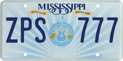MS license plate ZPS777
