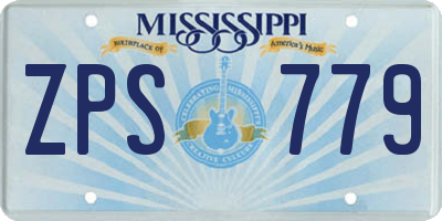 MS license plate ZPS779