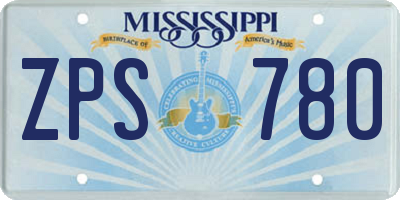 MS license plate ZPS780