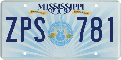 MS license plate ZPS781