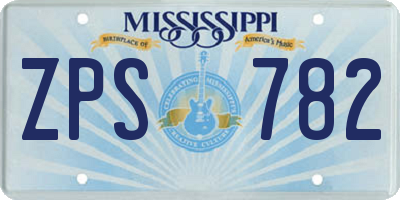 MS license plate ZPS782