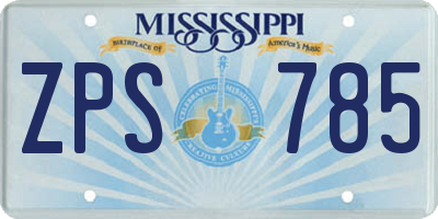 MS license plate ZPS785
