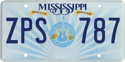 MS license plate ZPS787