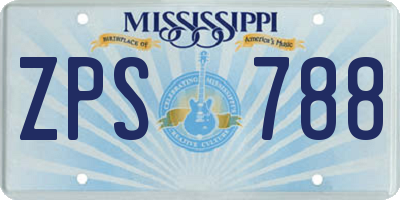 MS license plate ZPS788