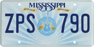 MS license plate ZPS790