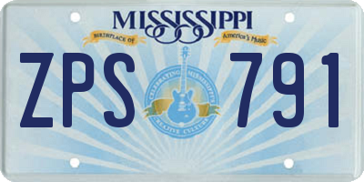 MS license plate ZPS791