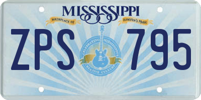 MS license plate ZPS795